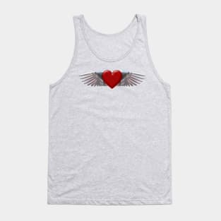 Heart with chromed wings design Tank Top